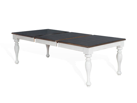 Bourbon County - Rectangular Dining Table With Extensions - White / Dark Brown