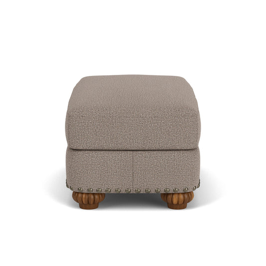 Patterson - Fabric Ottoman, Nailhead Trim