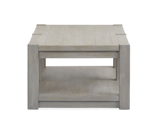 Burgess - Rectangular Shelf Cocktail Table With Casters - Calico Gray