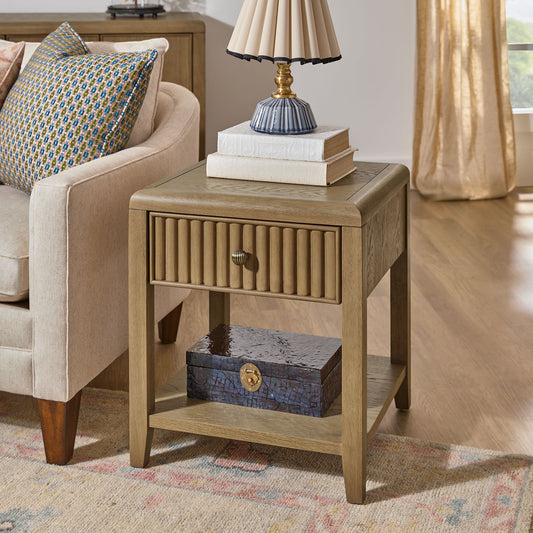 Reed - Chairside Table - Driftwood Oak