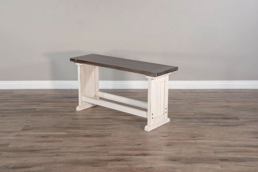 Carriage House - Counter Side Bench - Cottage White / Europen Dark