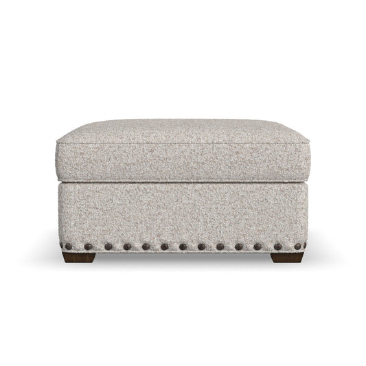 Milo - Fabric Cocktail Ottoman With Nailhead Trim