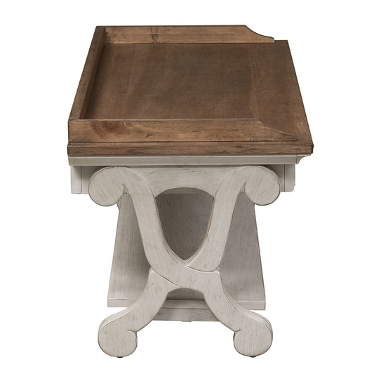 Farmhouse Reimagined - Bed Bench - Antique White / Chestnut Tops