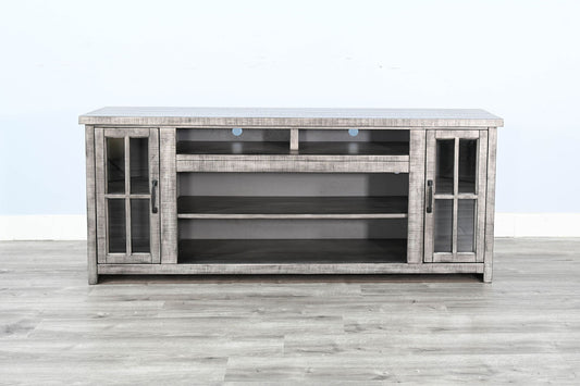 Media Console With Electric Fireplace - Alpine Gray