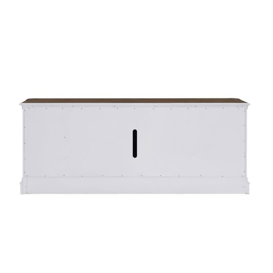 Fireplace TV Consoles - 244 82" Console With Fire FTS - White