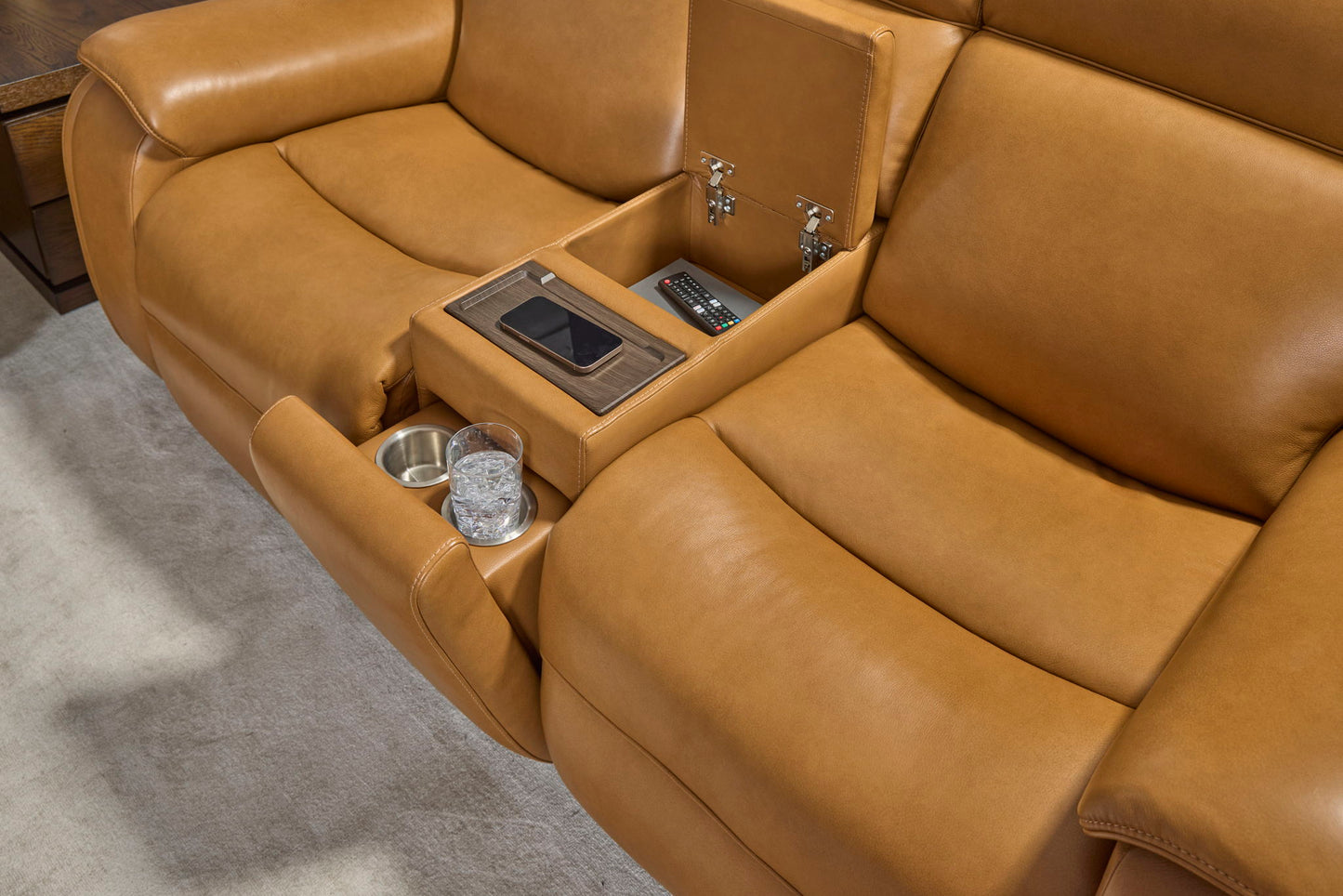 Ziggy - Power Reclining Loveseat With Console, Power Headrest, Lumbar, Heat & Massage