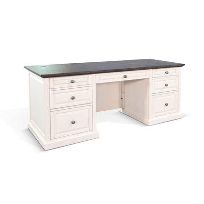 Carriage House - Desk - Cottage White / Europen Dark