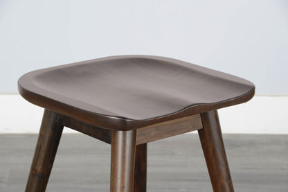Americana - 24"H Stool With Saddle Seat - Dark Brown