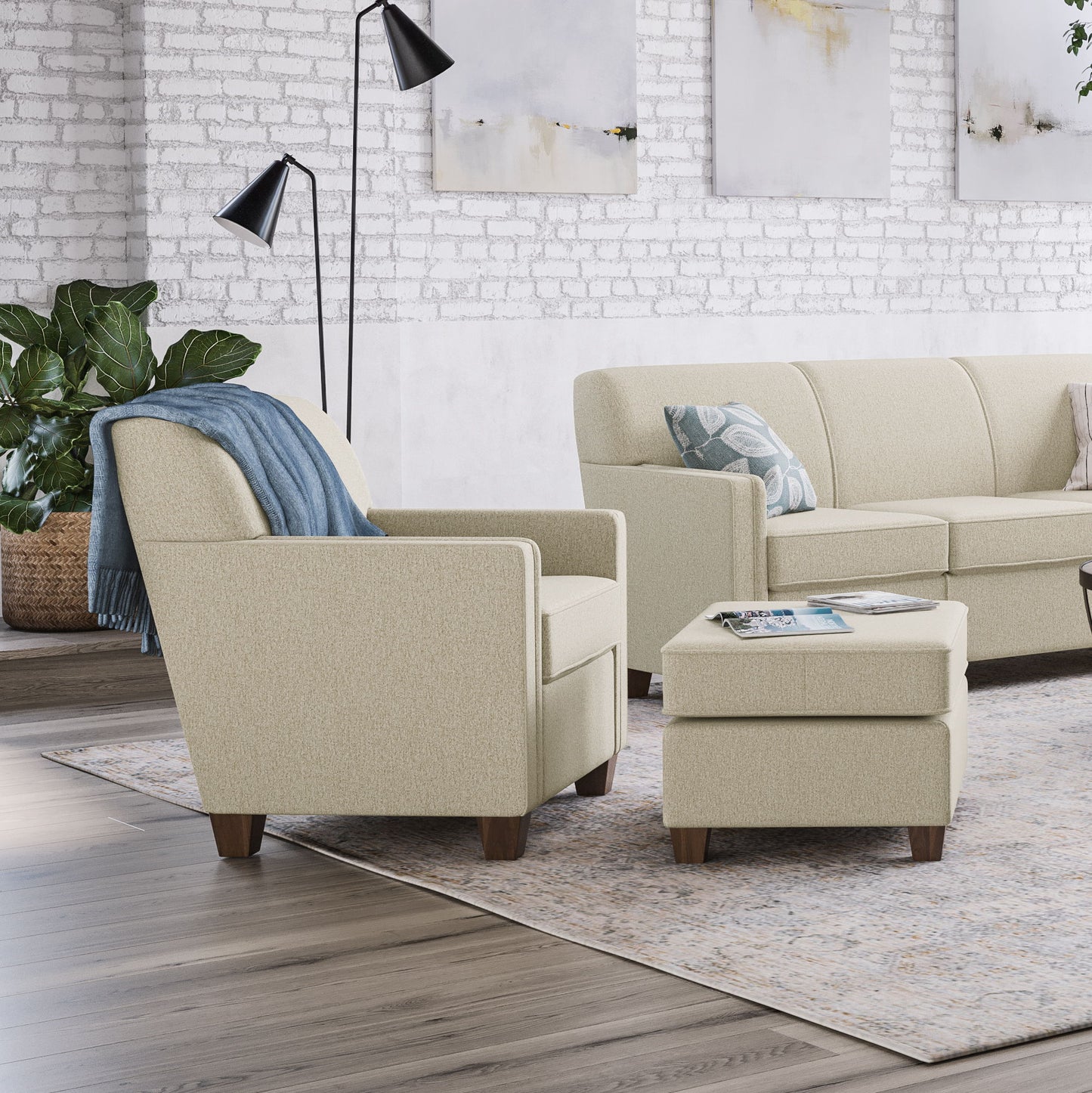 Nora - Fabric Ottoman