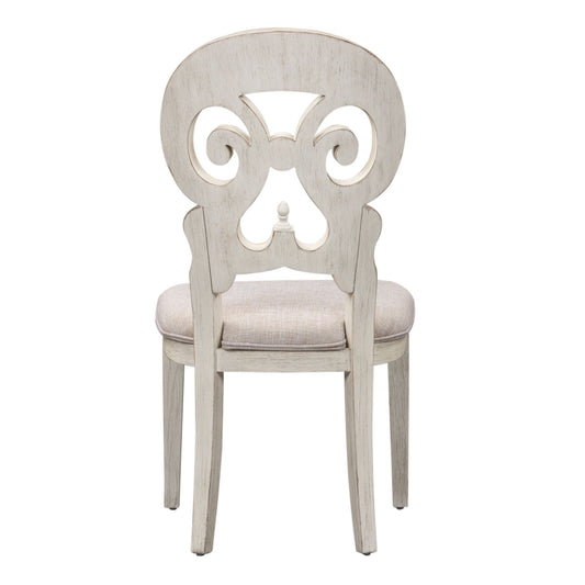 Farmhouse Reimagined - Splat Back Side Chair - Antique White / Chestnut Tops