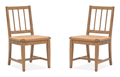 Lindon - Dining Side Chair With Paper Cord Seat (Set of 2) - Light Brown