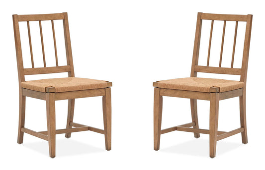 Lindon - Dining Side Chair With Paper Cord Seat (Set of 2) - Light Brown