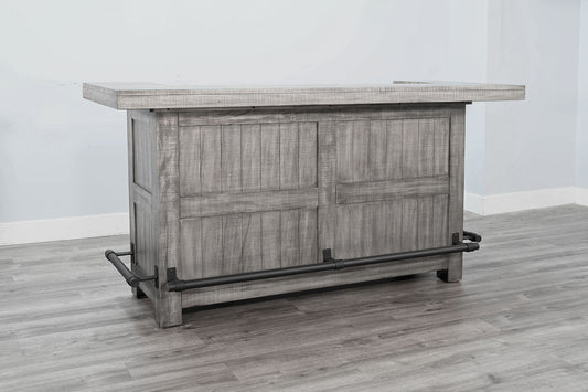 Alpine - Traditional Wood Home Bar - Gray