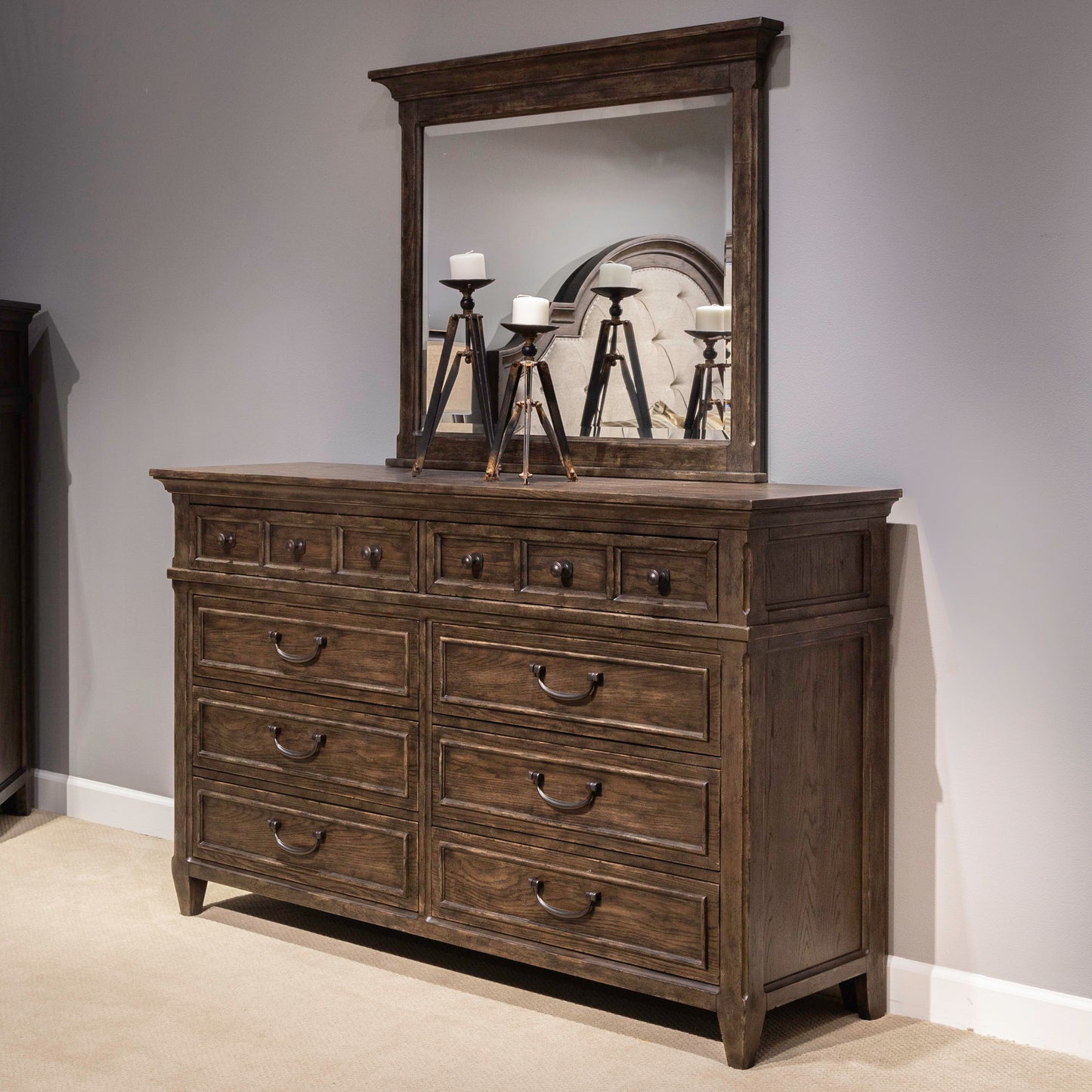 Paradise Valley - Landscape Mirror - Saddle Brown