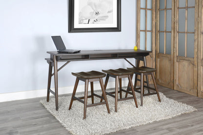 Americana - 24"H Stool With Saddle Seat - Dark Brown