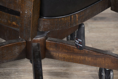 Homestead - Game Chair With Casters, Cushion Seat & Back - Tobacco Leaf