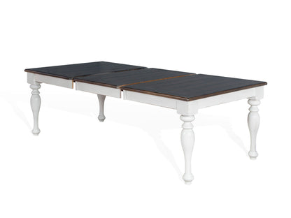 Bourbon County - Rectangular Dining Table With Extensions - White / Dark Brown