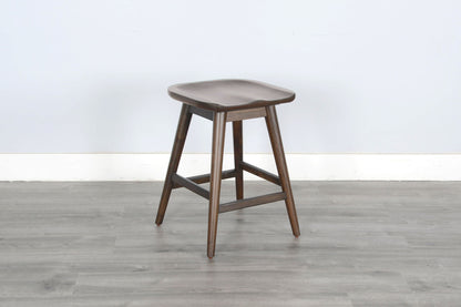 Americana - 24"H Stool With Saddle Seat - Dark Brown