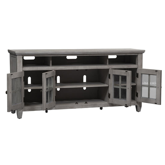 Heartland - Entertainment TV Stand - Antique White / Tobacco Tops