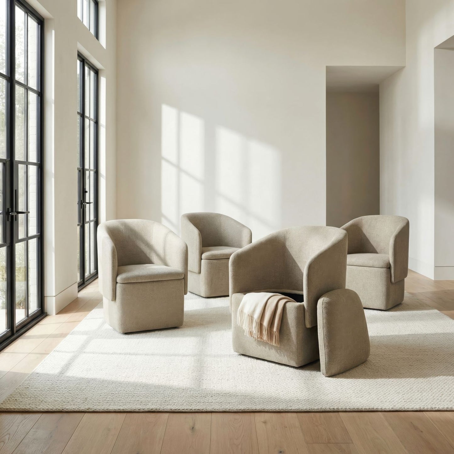 Accent Dining - Accent Storage Dining Chair With Casters
