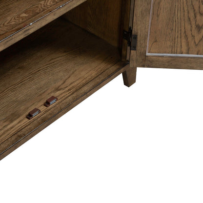 Carolina Park - 2 Door Bedside Chest With Charging Station - Amber Brown