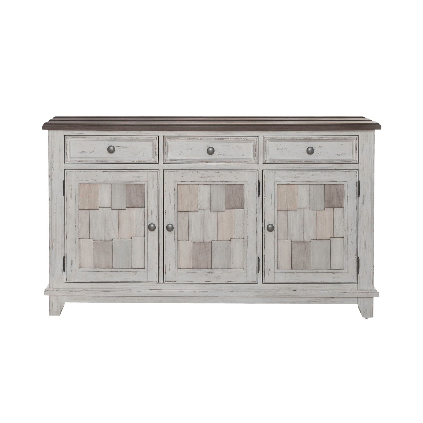 River Place - Accent Server - Riverstone White & Tobacco