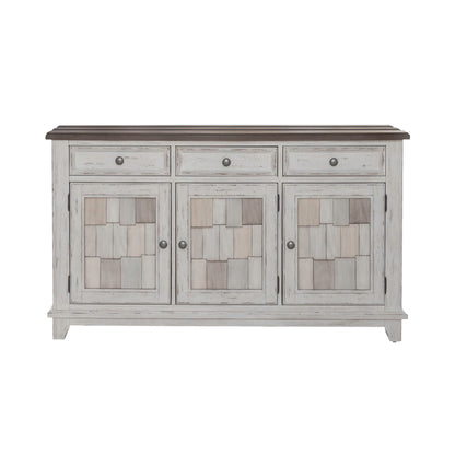 River Place - Accent Server - Riverstone White & Tobacco
