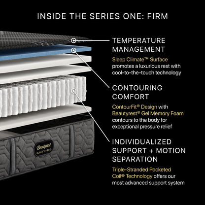 Beautyrest Black - 12.5" Series One Hybrid Firm Mattress