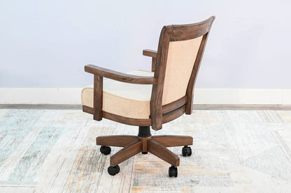 Doe Valley - Game Chair With Casters, Cushion Seat & Back - Buckskin / Beige