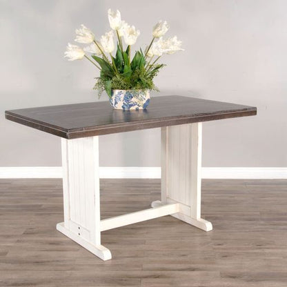 Carriage House - Counter Height Breakfast Nook Set - Cottage White / Europen Dark