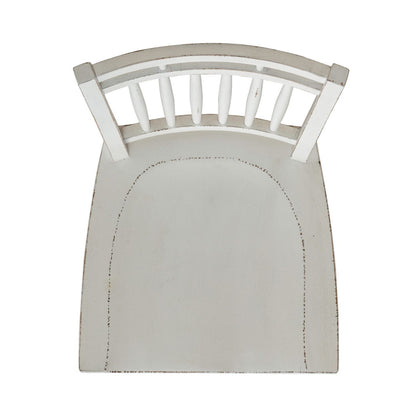 Magnolia Manor - Spindle Back Swivel Bar Stool - Antique White & Weathered Bark