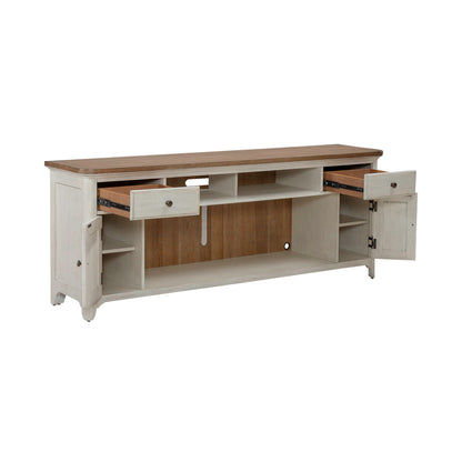 Fireplace TV Consoles - 79" Fireplace TV Console - Medium Brown