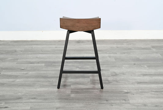 Doe Valley - 24"H Wood Swivel Stool - Buckskin
