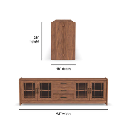 Lincoln - Large Entertainment Base - Warm Walnut