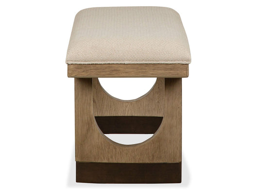 Tristan - Upholstered Backless Bench With U-Shaped Legs - Swiss Coffee