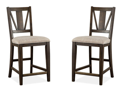 Westley Falls - Counter Chair With Upholstered Seat (Set of 2) - Graphite