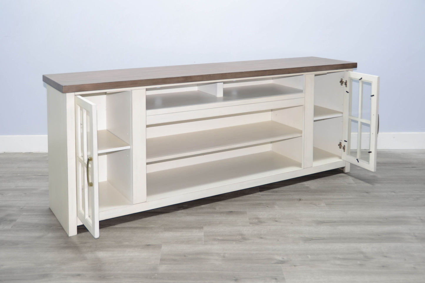 76" Media Console With Electric Fireplace