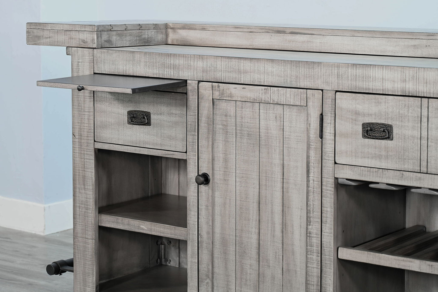 Alpine - Traditional Wood Home Bar - Gray