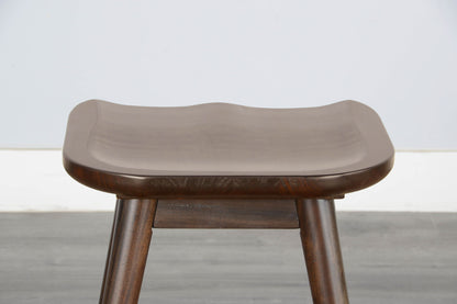 Americana - 24"H Stool With Saddle Seat - Dark Brown