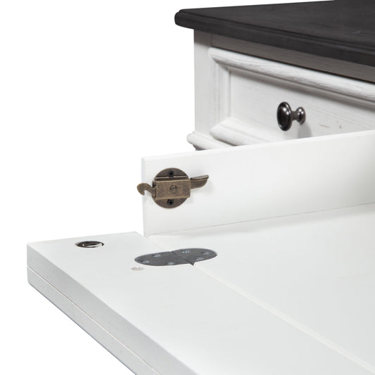 Allyson Park - Desk - Wirebrushed White / Charcoal