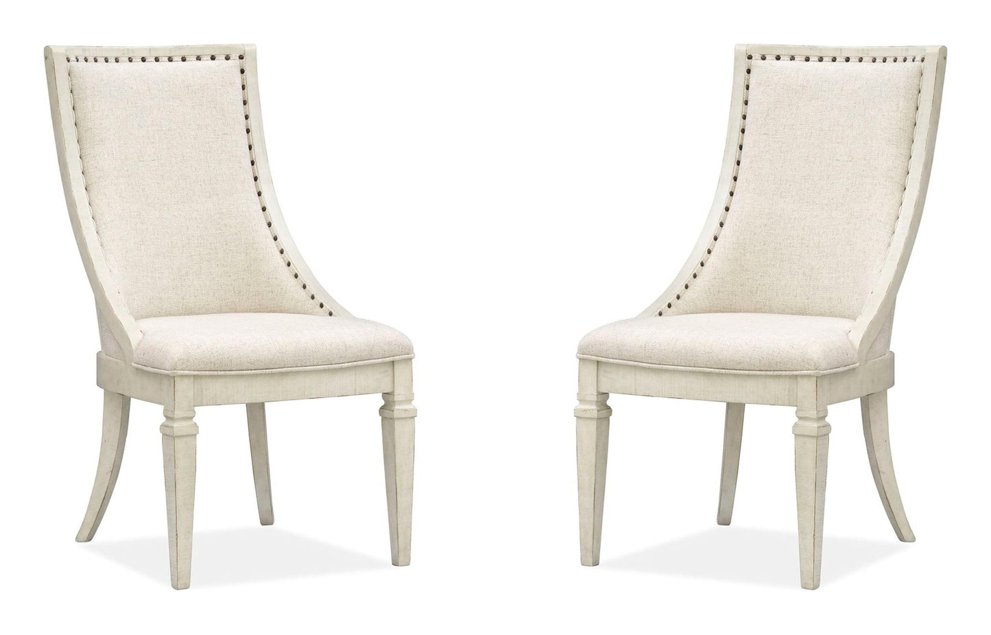Newport - Dining Arm Chair With Upholstered Seat & Back (Set of 2) - Alabaster
