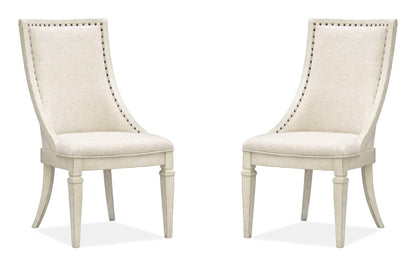 Newport - Dining Arm Chair With Upholstered Seat & Back (Set of 2) - Alabaster