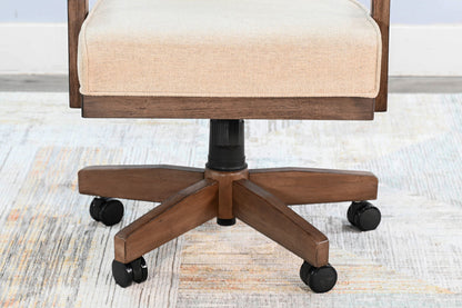 Doe Valley - Game Chair With Casters, Cushion Seat & Back - Buckskin / Beige
