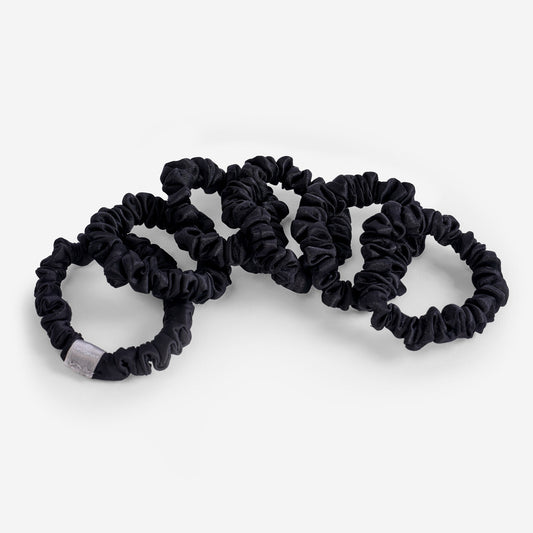 Hyper-Silk - Skinny Performance Scrunchies (Set of 6) - Black