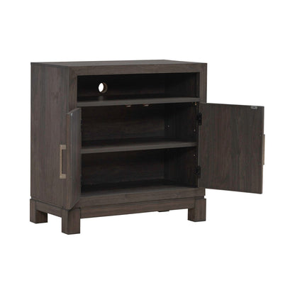 Modern Edge - Bedside Chest With Charging Station - Caffe