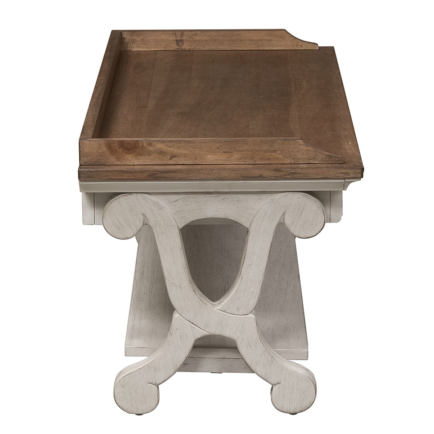 Farmhouse Reimagined - Bed Bench - Antique White / Chestnut Tops