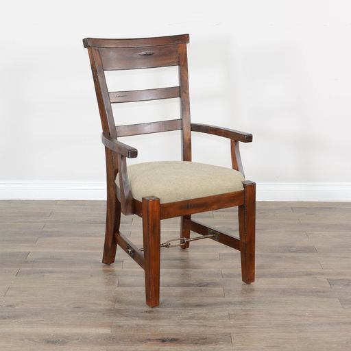 Tuscany - Arm Chair With Cushion Seat - Beige / Vintage Mocha