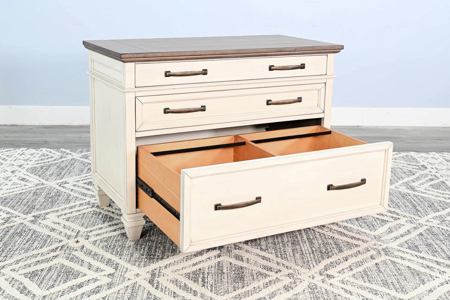 Pasadena - Lateral File Cabinet - Buckskin / Marble White