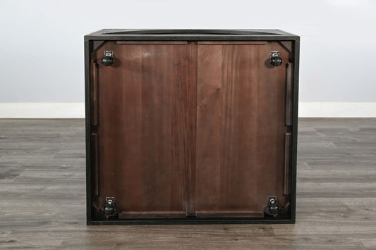 Modern Wood Coffee Table With Arched Open Shelf Design And Casters - Umbra / Oak Grove