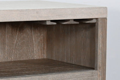 Modern Wood Bar Table - Light Gray / Wheat